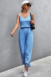 Combinaison à bretelles spaghetti et poignets noués